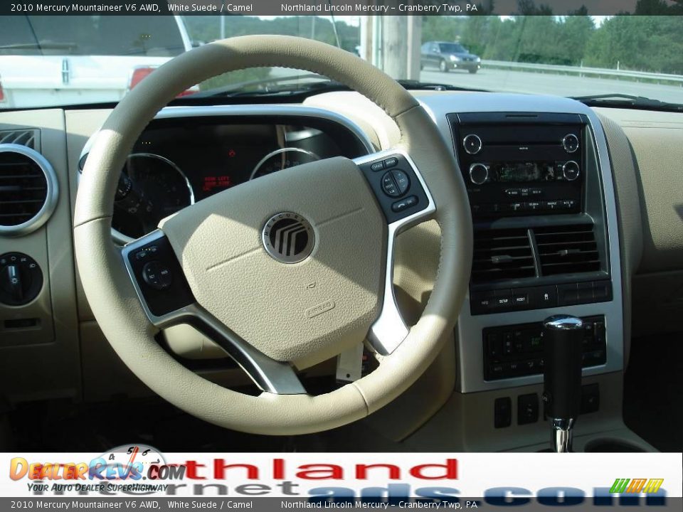 2010 Mercury Mountaineer V6 AWD White Suede / Camel Photo #11