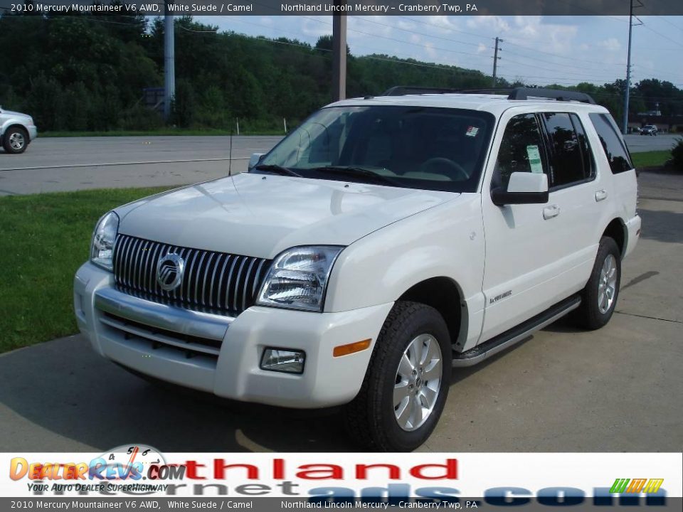 2010 Mercury Mountaineer V6 AWD White Suede / Camel Photo #13
