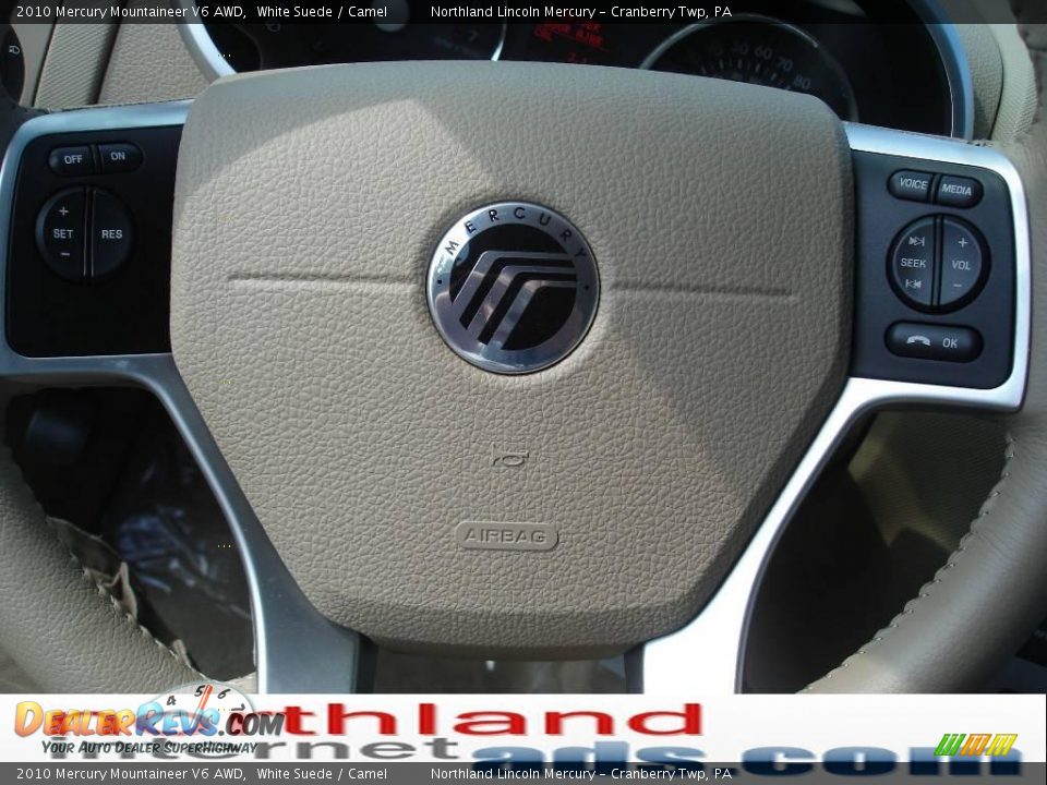 2010 Mercury Mountaineer V6 AWD White Suede / Camel Photo #19