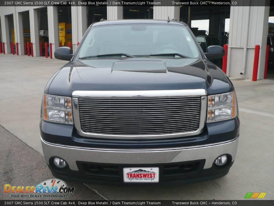 2007 GMC Sierra 1500 SLT Crew Cab 4x4 Deep Blue Metallic / Dark Titanium/Light Titanium Photo #2