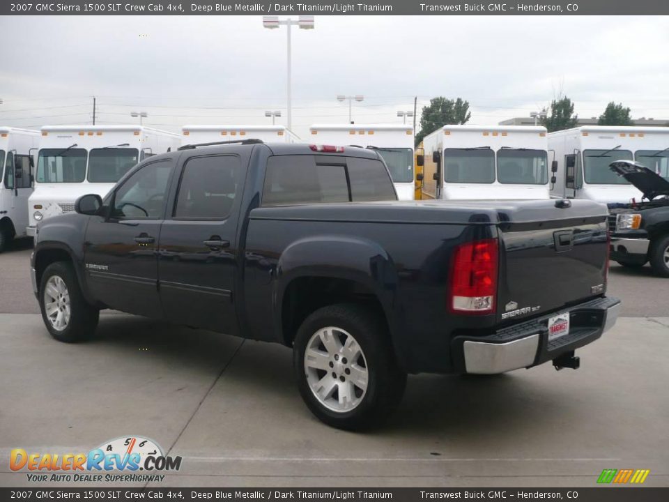 2007 GMC Sierra 1500 SLT Crew Cab 4x4 Deep Blue Metallic / Dark Titanium/Light Titanium Photo #4