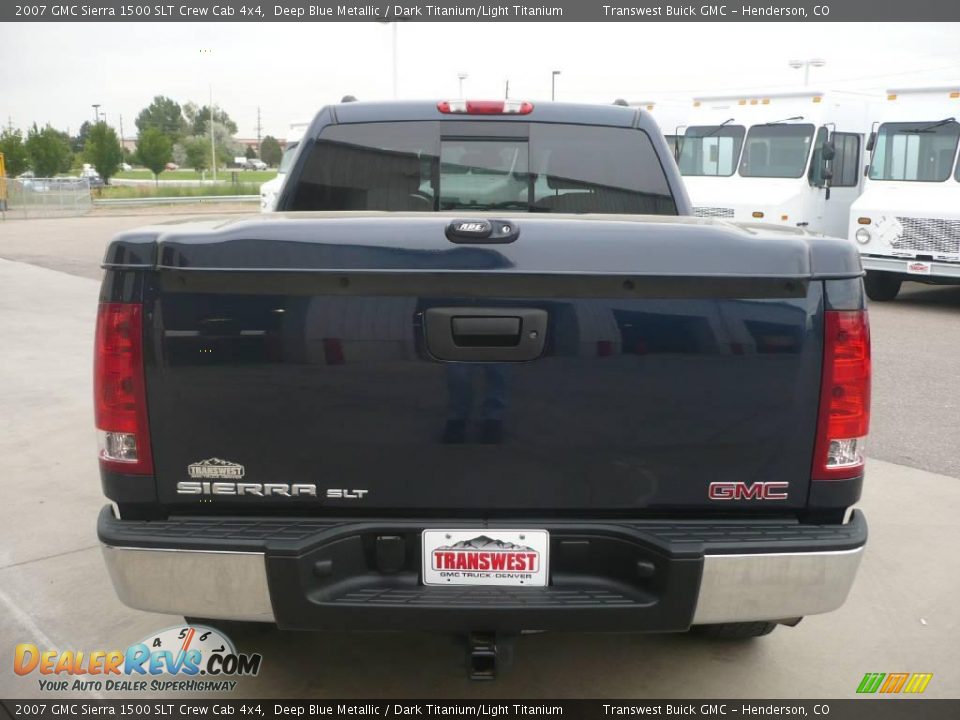 2007 GMC Sierra 1500 SLT Crew Cab 4x4 Deep Blue Metallic / Dark Titanium/Light Titanium Photo #5