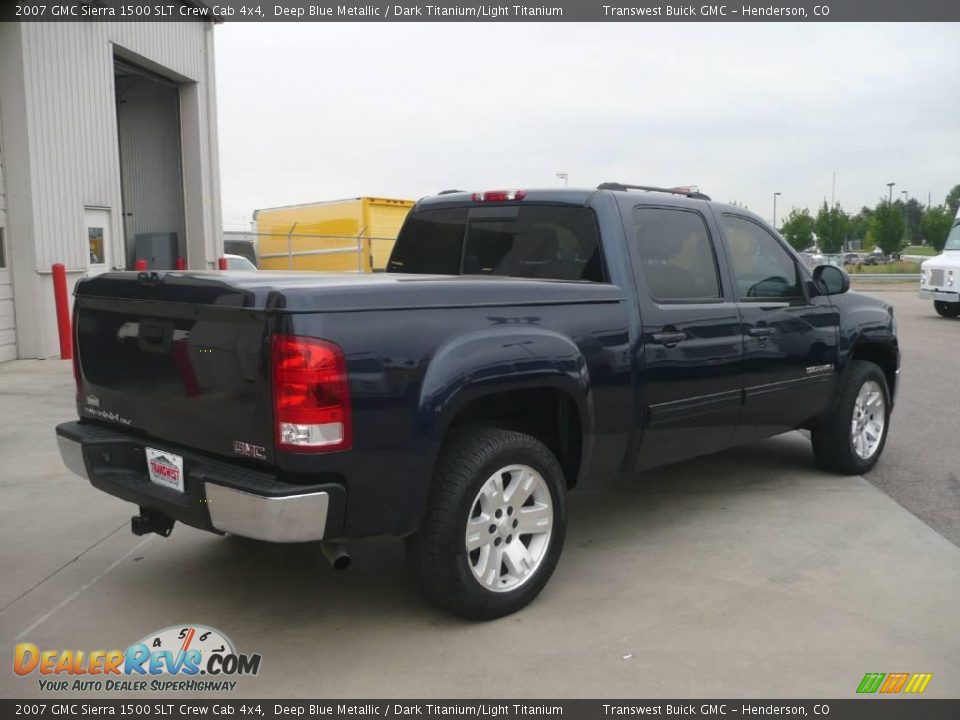 2007 GMC Sierra 1500 SLT Crew Cab 4x4 Deep Blue Metallic / Dark Titanium/Light Titanium Photo #6