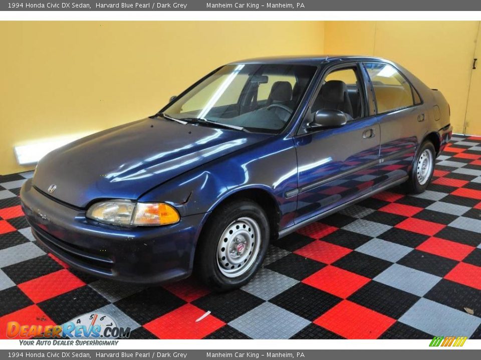 1994 Honda Civic DX Sedan Harvard Blue Pearl / Dark Grey Photo #3