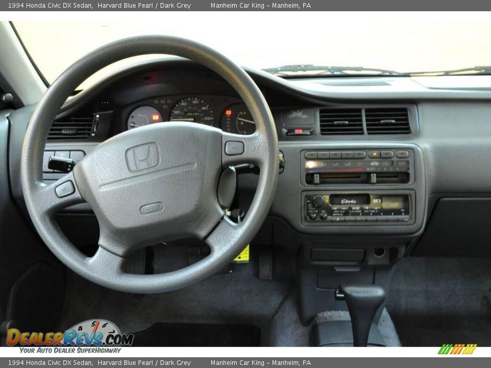 1994 Honda Civic DX Sedan Harvard Blue Pearl / Dark Grey Photo #7