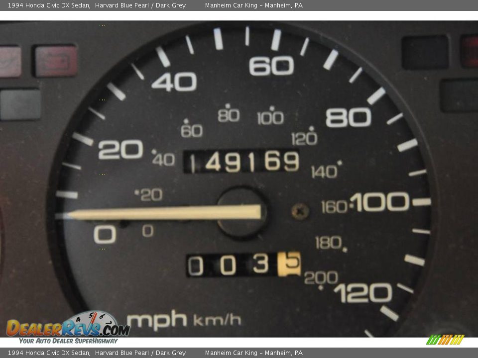 1994 Honda Civic DX Sedan Harvard Blue Pearl / Dark Grey Photo #9