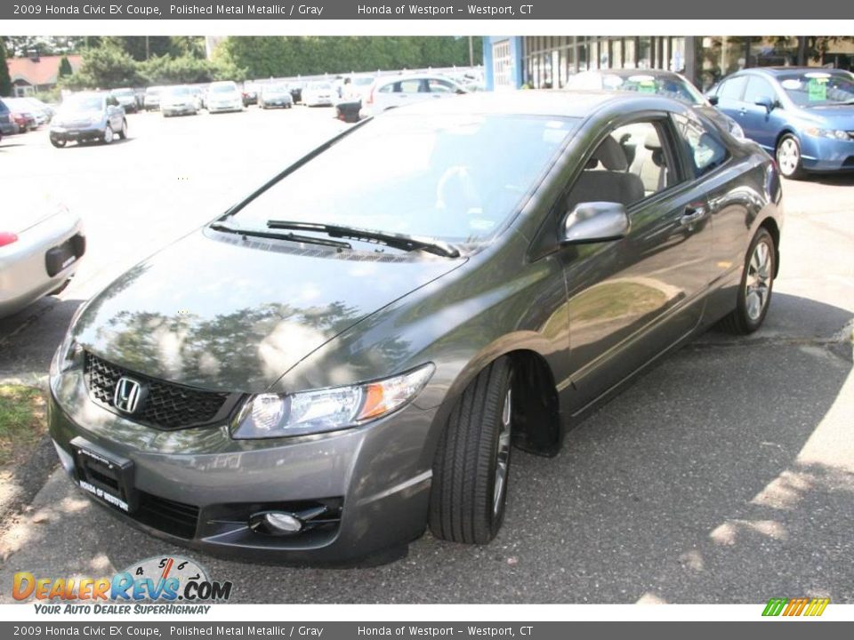 2009 Honda Civic EX Coupe Polished Metal Metallic / Gray Photo #8