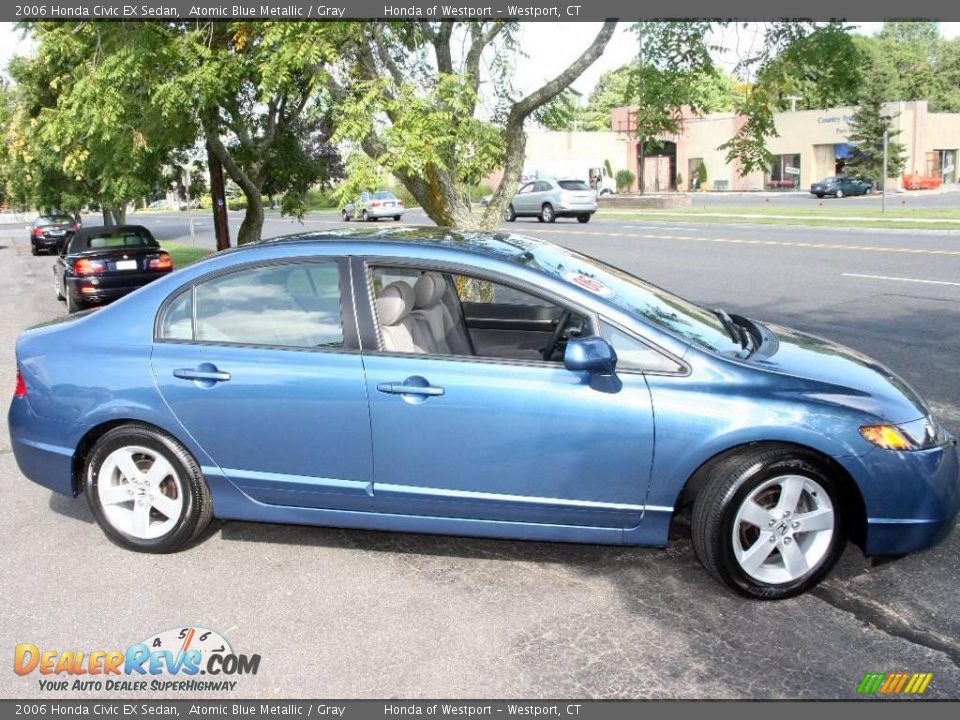 2006 Honda Civic EX Sedan Atomic Blue Metallic / Gray Photo #4