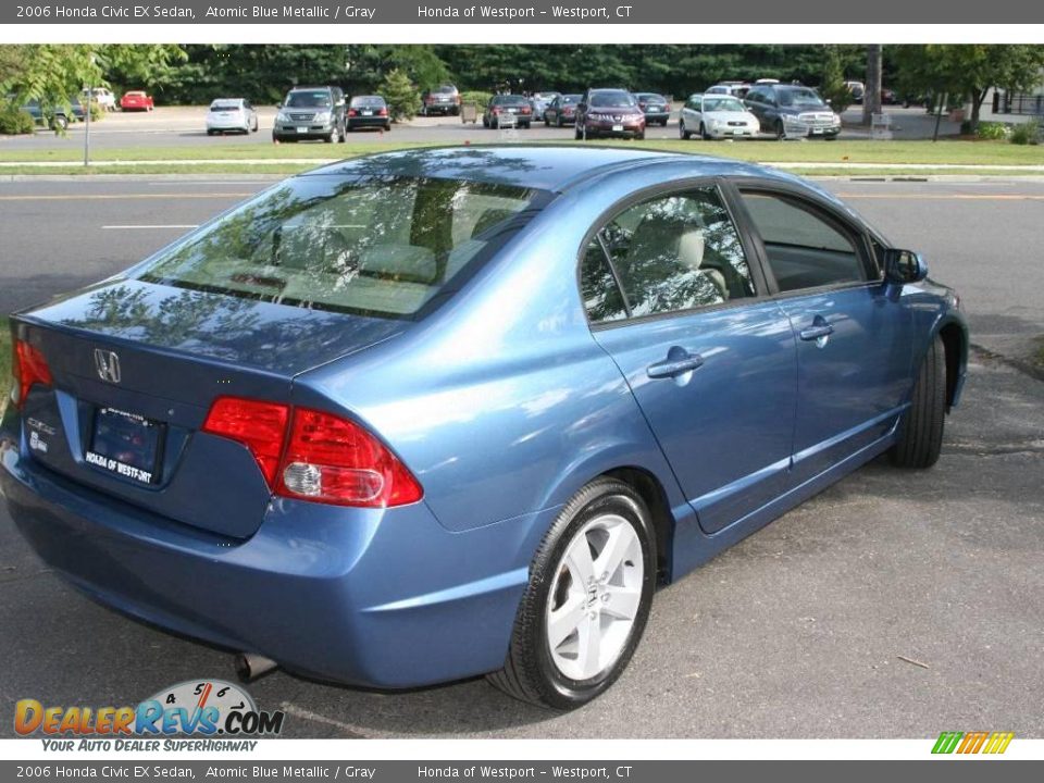 2006 Honda Civic EX Sedan Atomic Blue Metallic / Gray Photo #5