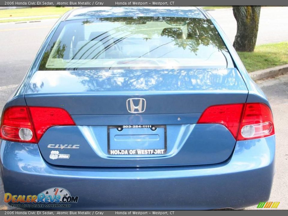 2006 Honda Civic EX Sedan Atomic Blue Metallic / Gray Photo #6