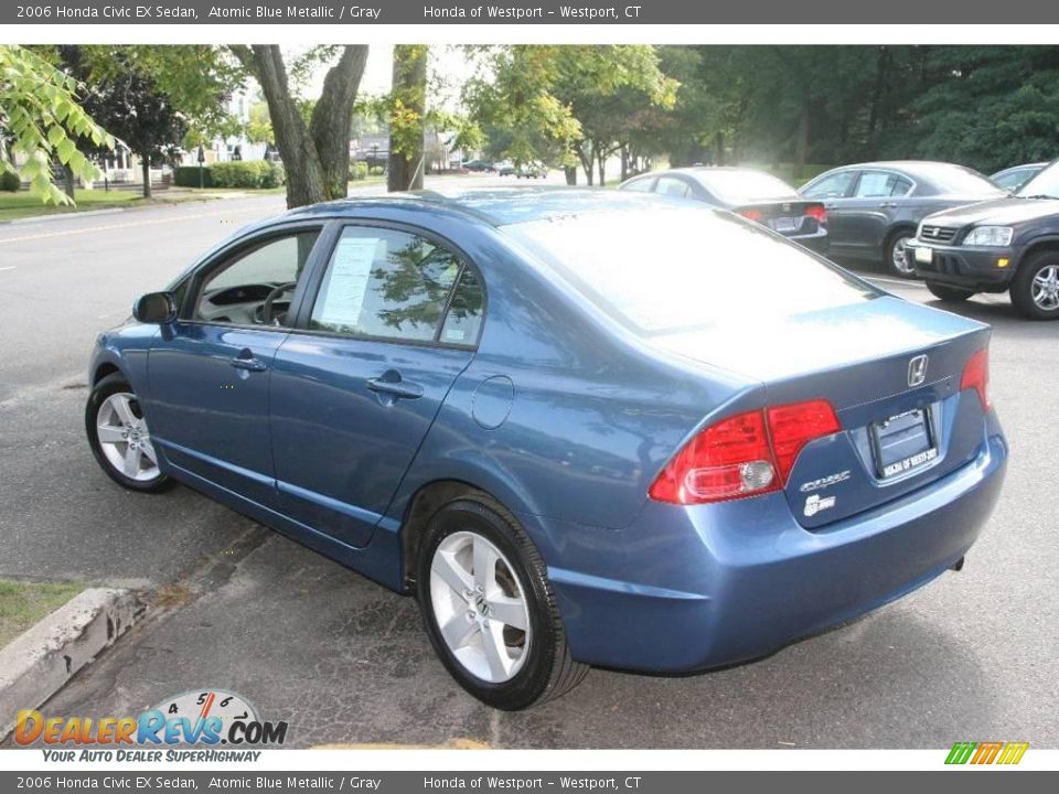 2006 Honda Civic EX Sedan Atomic Blue Metallic / Gray Photo #8