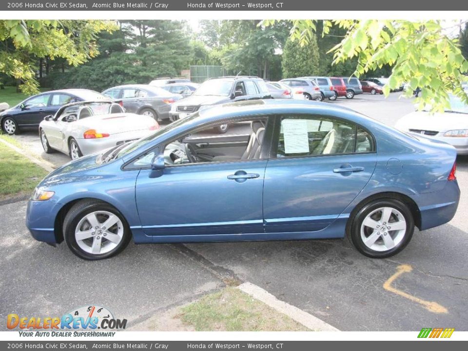 2006 Honda Civic EX Sedan Atomic Blue Metallic / Gray Photo #9