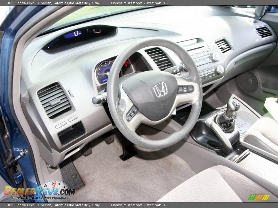 2006 Honda Civic EX Sedan Atomic Blue Metallic / Gray Photo #11