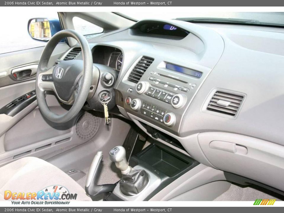 2006 Honda Civic EX Sedan Atomic Blue Metallic / Gray Photo #12
