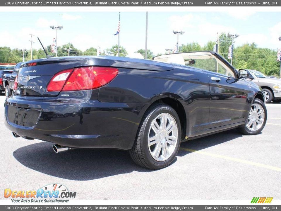 2009 Chrysler Sebring Limited Hardtop Convertible Brilliant Black Crystal Pearl / Medium Pebble Beige/Cream Photo #10