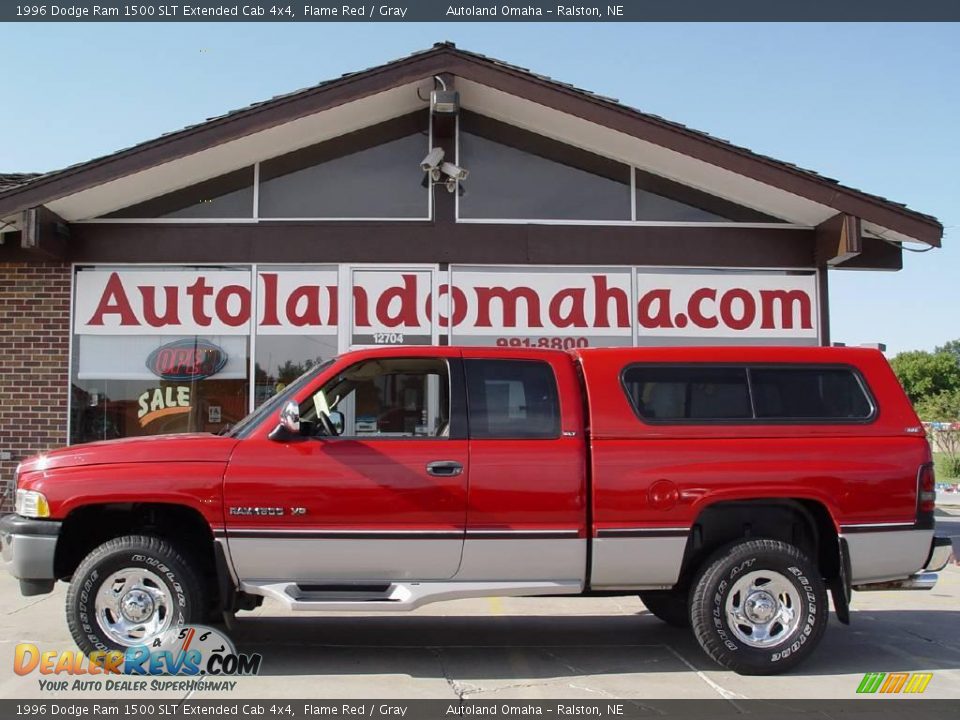 1996 Dodge Ram 1500 SLT Extended Cab 4x4 Flame Red / Gray Photo #1