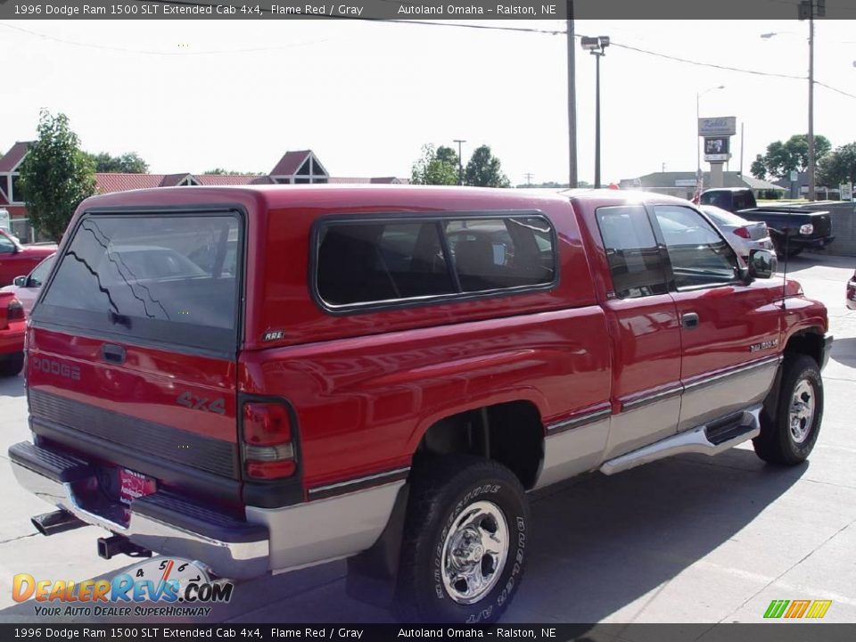 1996 Dodge Ram 1500 SLT Extended Cab 4x4 Flame Red / Gray Photo #2