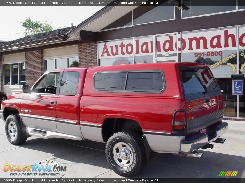 1996 Dodge Ram 1500 SLT Extended Cab 4x4 Flame Red / Gray Photo #3
