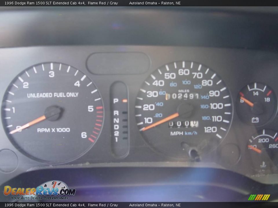 1996 Dodge Ram 1500 SLT Extended Cab 4x4 Flame Red / Gray Photo #9