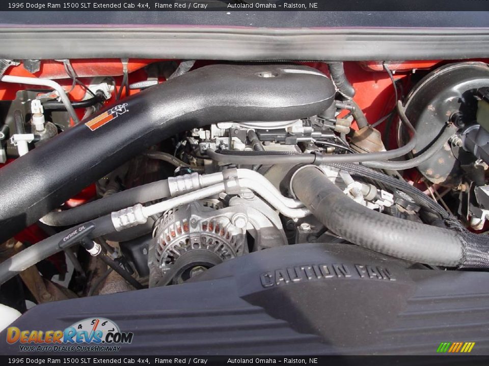 1996 Dodge Ram 1500 SLT Extended Cab 4x4 Flame Red / Gray Photo #22