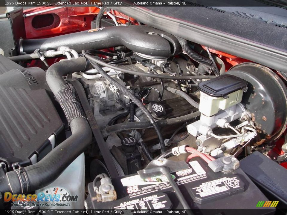 1996 Dodge Ram 1500 SLT Extended Cab 4x4 Flame Red / Gray Photo #23