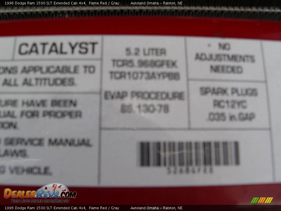 1996 Dodge Ram 1500 SLT Extended Cab 4x4 Flame Red / Gray Photo #24