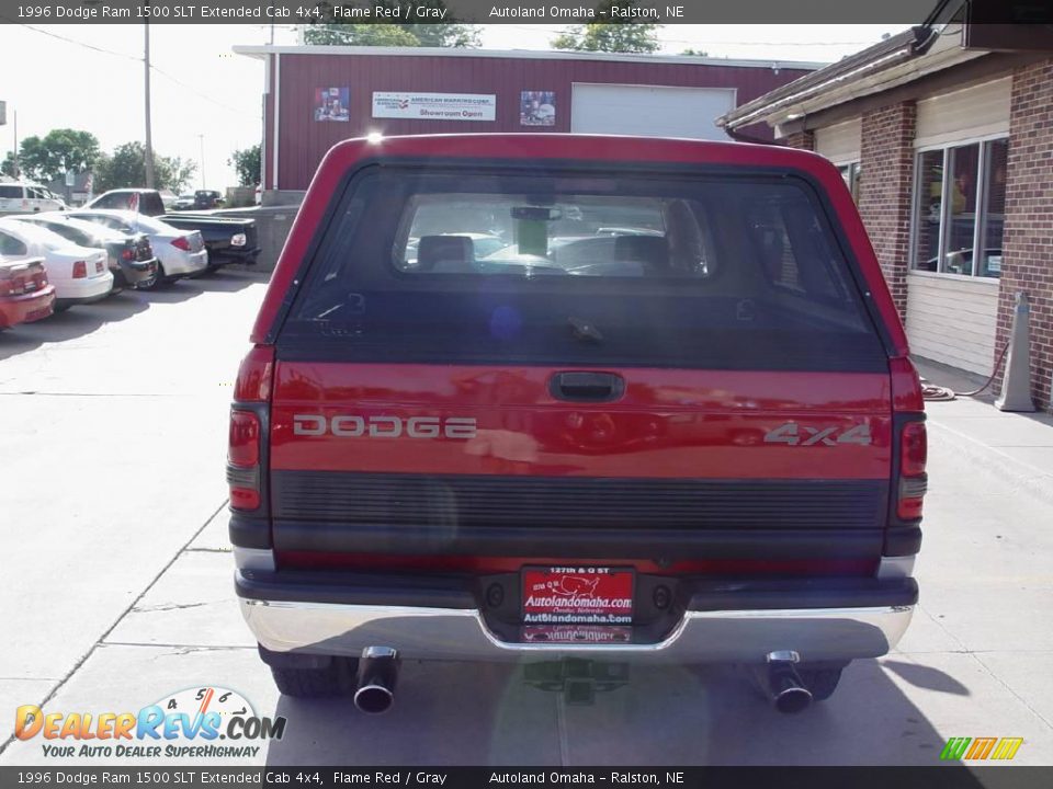 1996 Dodge Ram 1500 SLT Extended Cab 4x4 Flame Red / Gray Photo #26