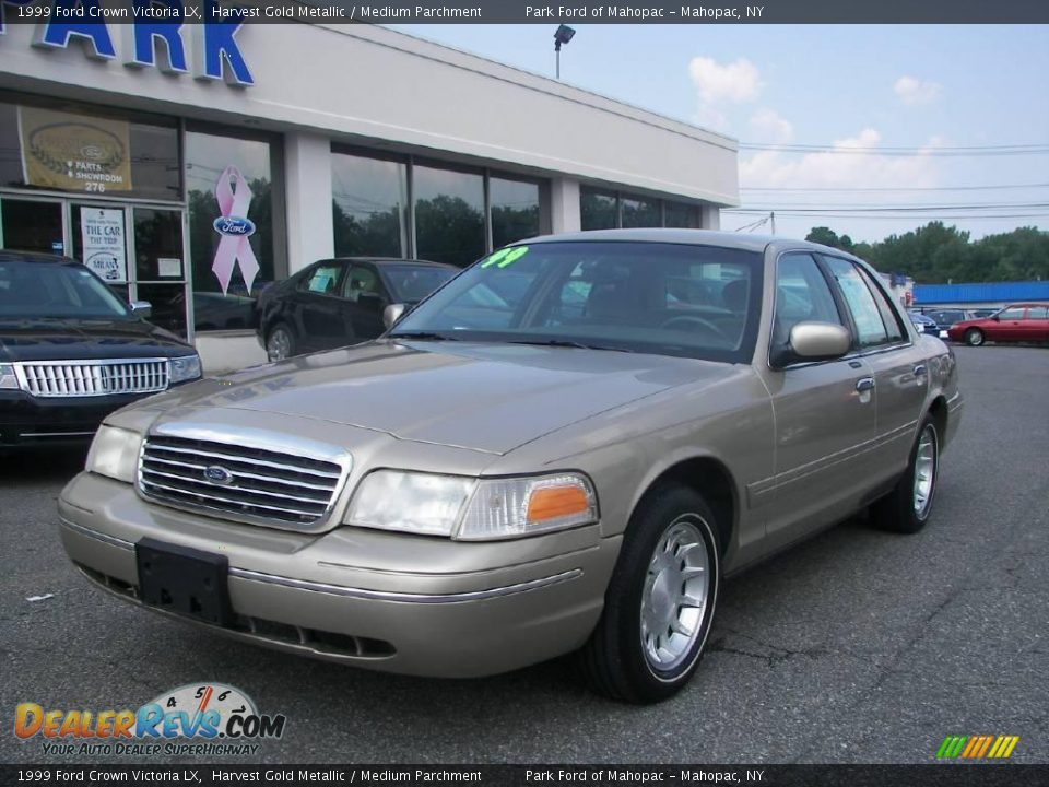 1999 Ford Crown Victoria LX Harvest Gold Metallic / Medium Parchment Photo #1