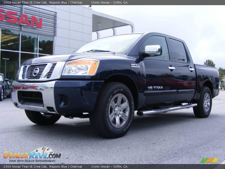 2009 Nissan Titan SE Crew Cab Majestic Blue / Charcoal Photo #2