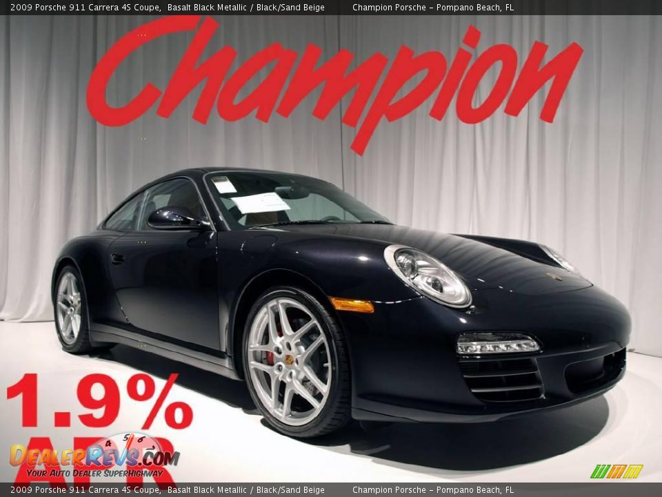 2009 Porsche 911 Carrera 4S Coupe Basalt Black Metallic / Black/Sand Beige Photo #1