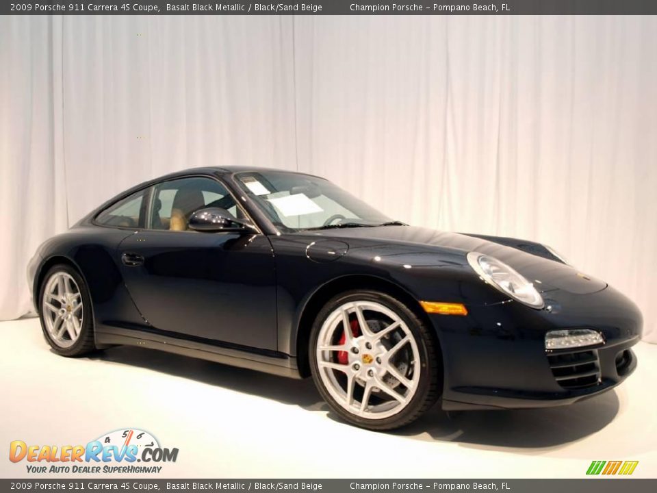 2009 Porsche 911 Carrera 4S Coupe Basalt Black Metallic / Black/Sand Beige Photo #2