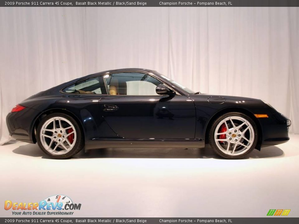 2009 Porsche 911 Carrera 4S Coupe Basalt Black Metallic / Black/Sand Beige Photo #3
