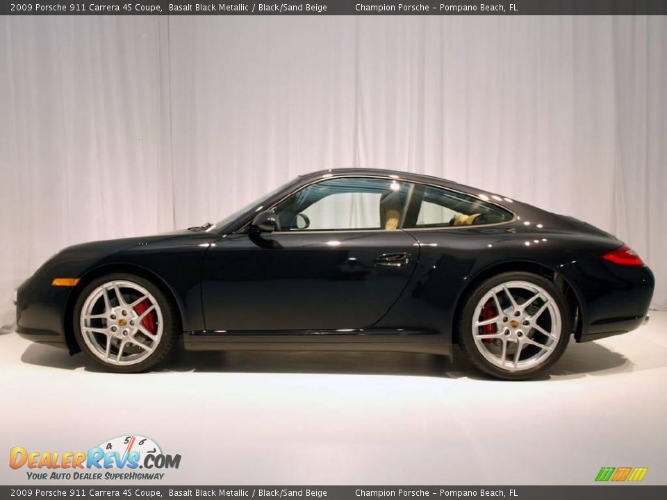 2009 Porsche 911 Carrera 4S Coupe Basalt Black Metallic / Black/Sand Beige Photo #7