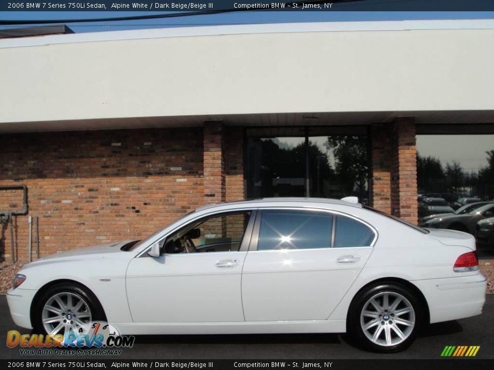 2006 BMW 7 Series 750Li Sedan Alpine White / Dark Beige/Beige III Photo #3