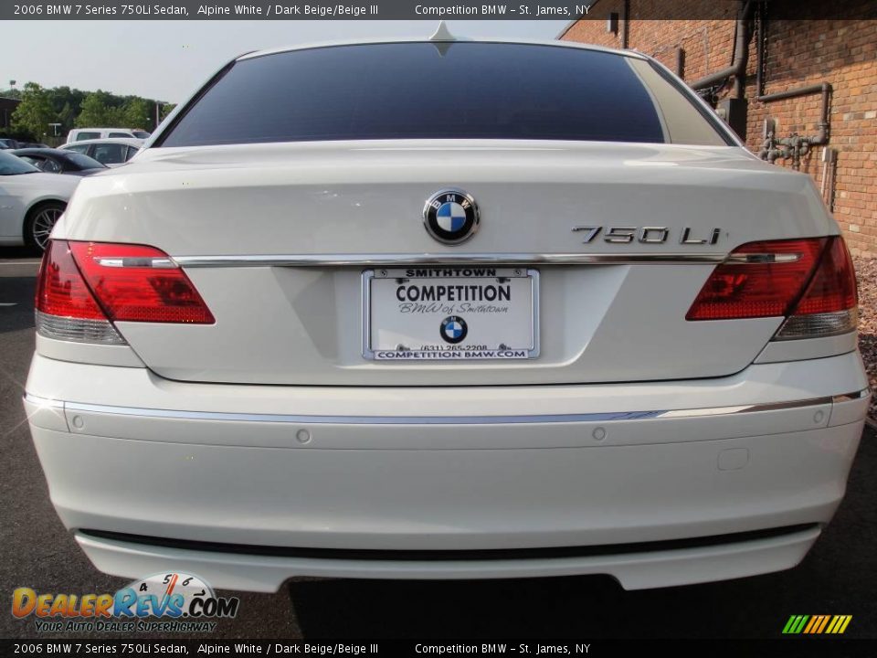 2006 BMW 7 Series 750Li Sedan Alpine White / Dark Beige/Beige III Photo #5