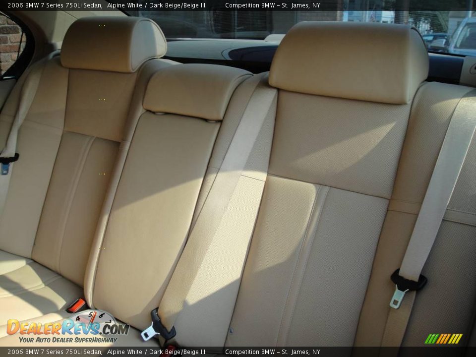 2006 BMW 7 Series 750Li Sedan Alpine White / Dark Beige/Beige III Photo #12