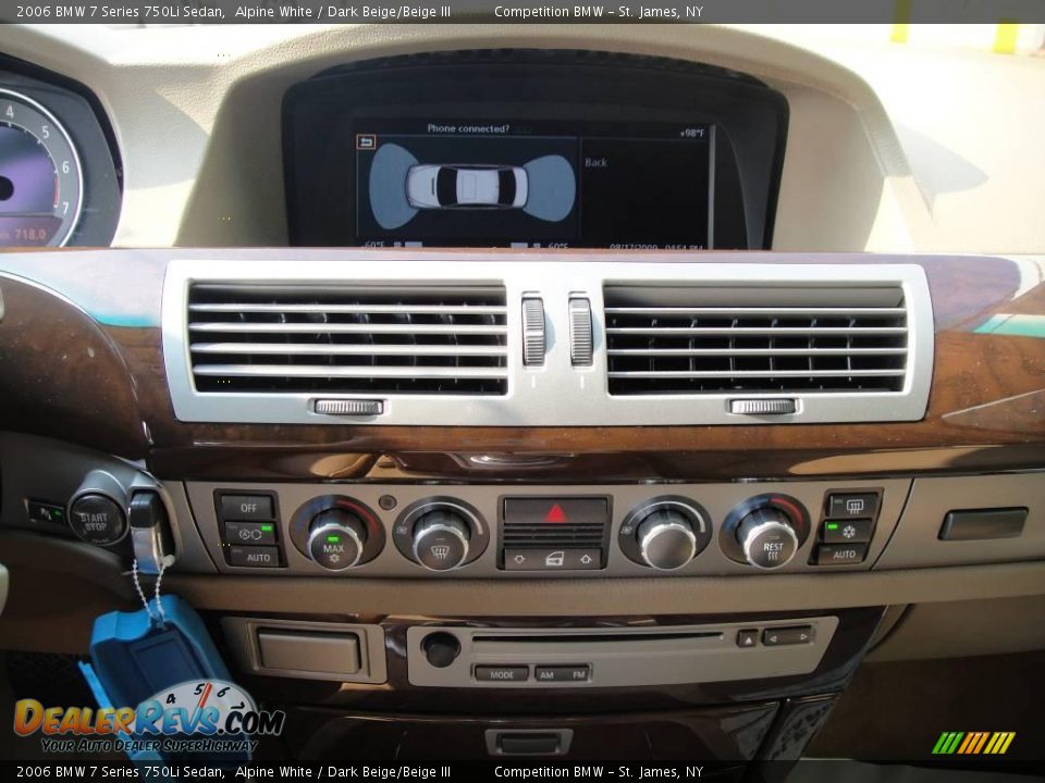 2006 BMW 7 Series 750Li Sedan Alpine White / Dark Beige/Beige III Photo #13