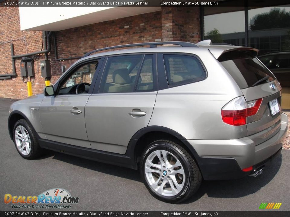 2007 BMW X3 3.0si Platinum Bronze Metallic / Black/Sand Beige Nevada Leather Photo #4