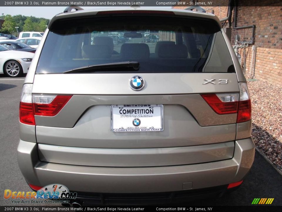 2007 BMW X3 3.0si Platinum Bronze Metallic / Black/Sand Beige Nevada Leather Photo #5