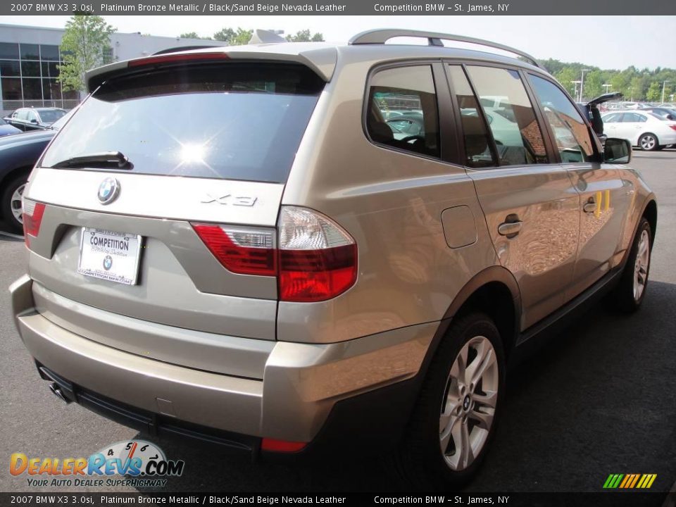 2007 BMW X3 3.0si Platinum Bronze Metallic / Black/Sand Beige Nevada Leather Photo #6