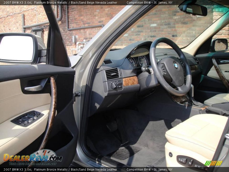 2007 BMW X3 3.0si Platinum Bronze Metallic / Black/Sand Beige Nevada Leather Photo #10