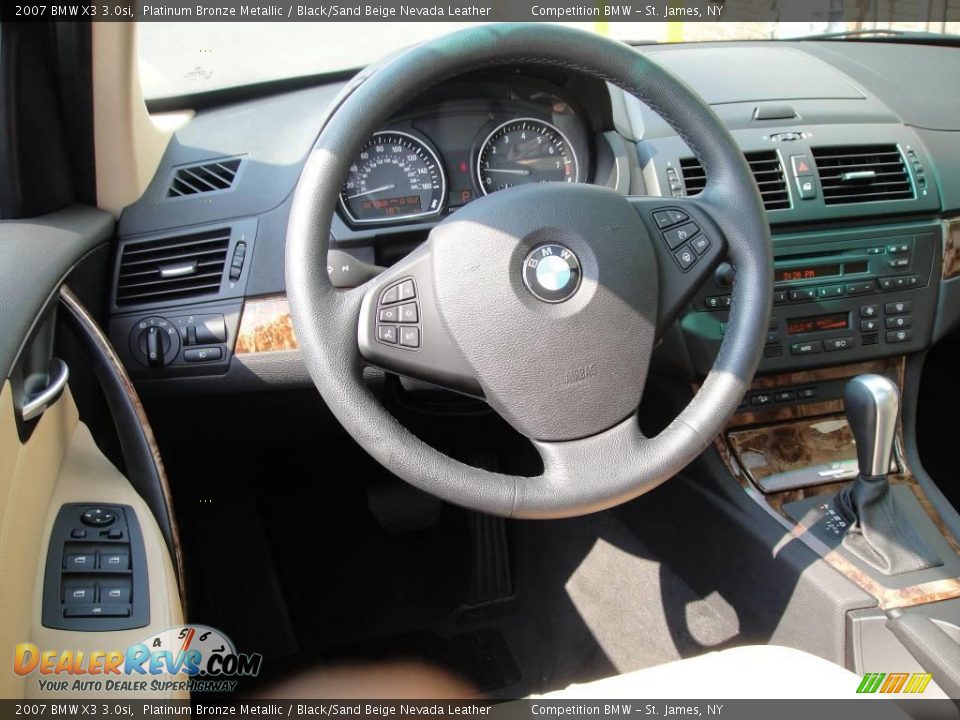 2007 BMW X3 3.0si Platinum Bronze Metallic / Black/Sand Beige Nevada Leather Photo #11