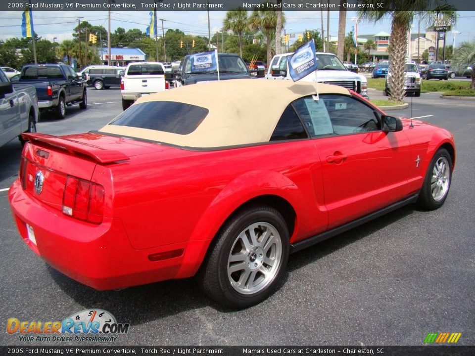 2006 Ford Mustang V6 Premium Convertible Torch Red / Light Parchment Photo #6