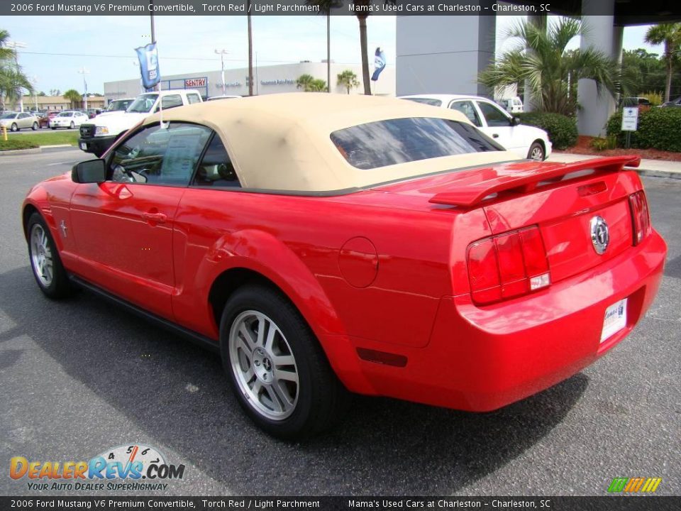 2006 Ford Mustang V6 Premium Convertible Torch Red / Light Parchment Photo #8
