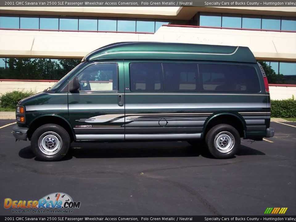 2001 GMC Savana Van 2500 SLE Passenger Wheelchair Access Conversion Polo Green Metallic / Neutral Photo #2