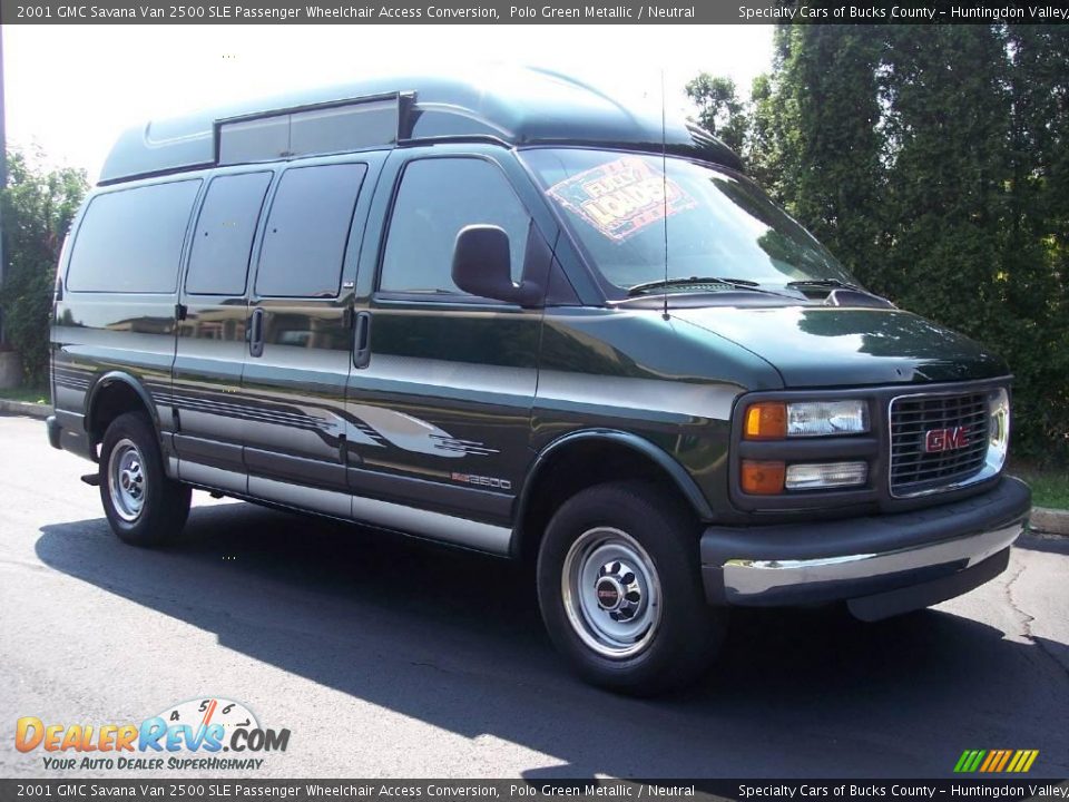 2001 GMC Savana Van 2500 SLE Passenger Wheelchair Access Conversion Polo Green Metallic / Neutral Photo #14