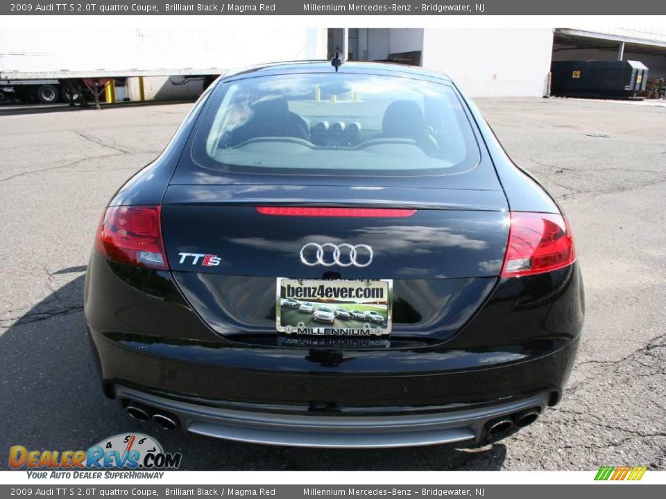 2009 Audi TT S 2.0T quattro Coupe Brilliant Black / Magma Red Photo #6