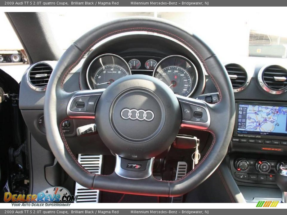 2009 Audi TT S 2.0T quattro Coupe Brilliant Black / Magma Red Photo #14
