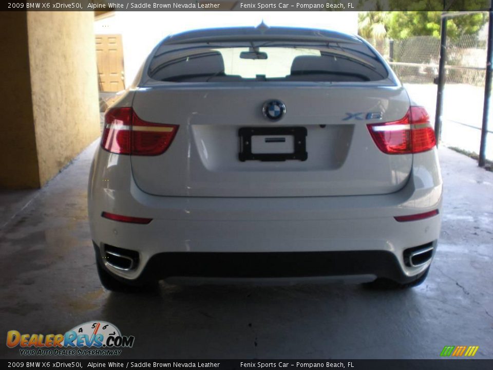 2009 BMW X6 xDrive50i Alpine White / Saddle Brown Nevada Leather Photo #2
