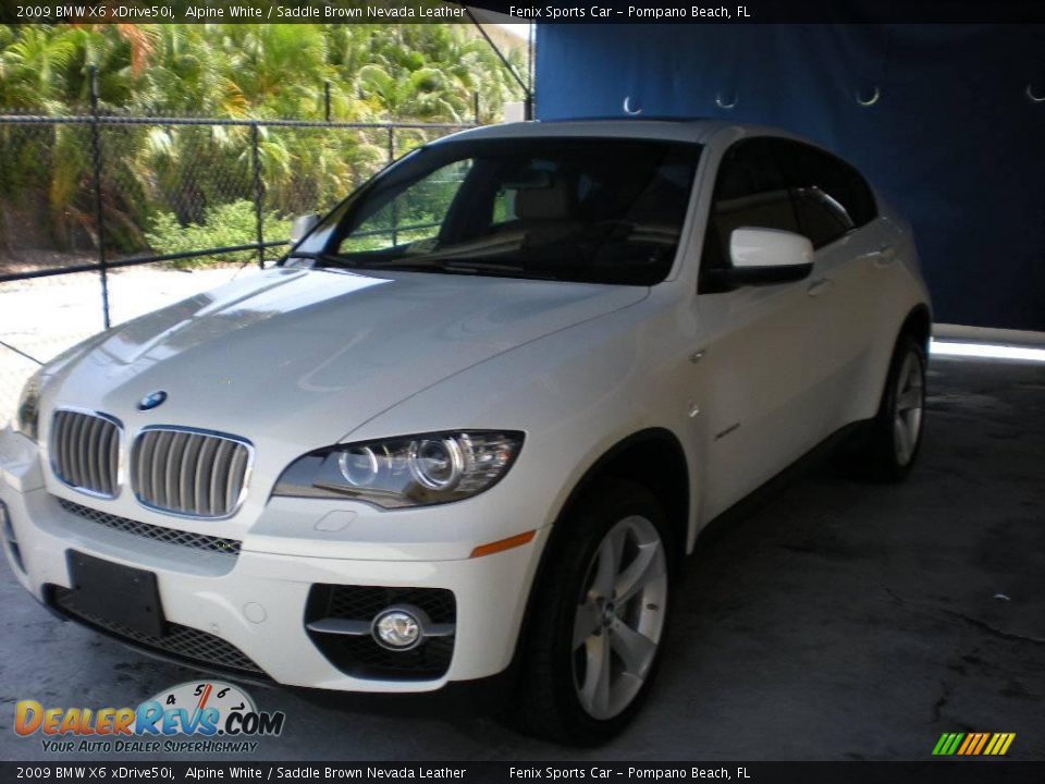 2009 BMW X6 xDrive50i Alpine White / Saddle Brown Nevada Leather Photo #3